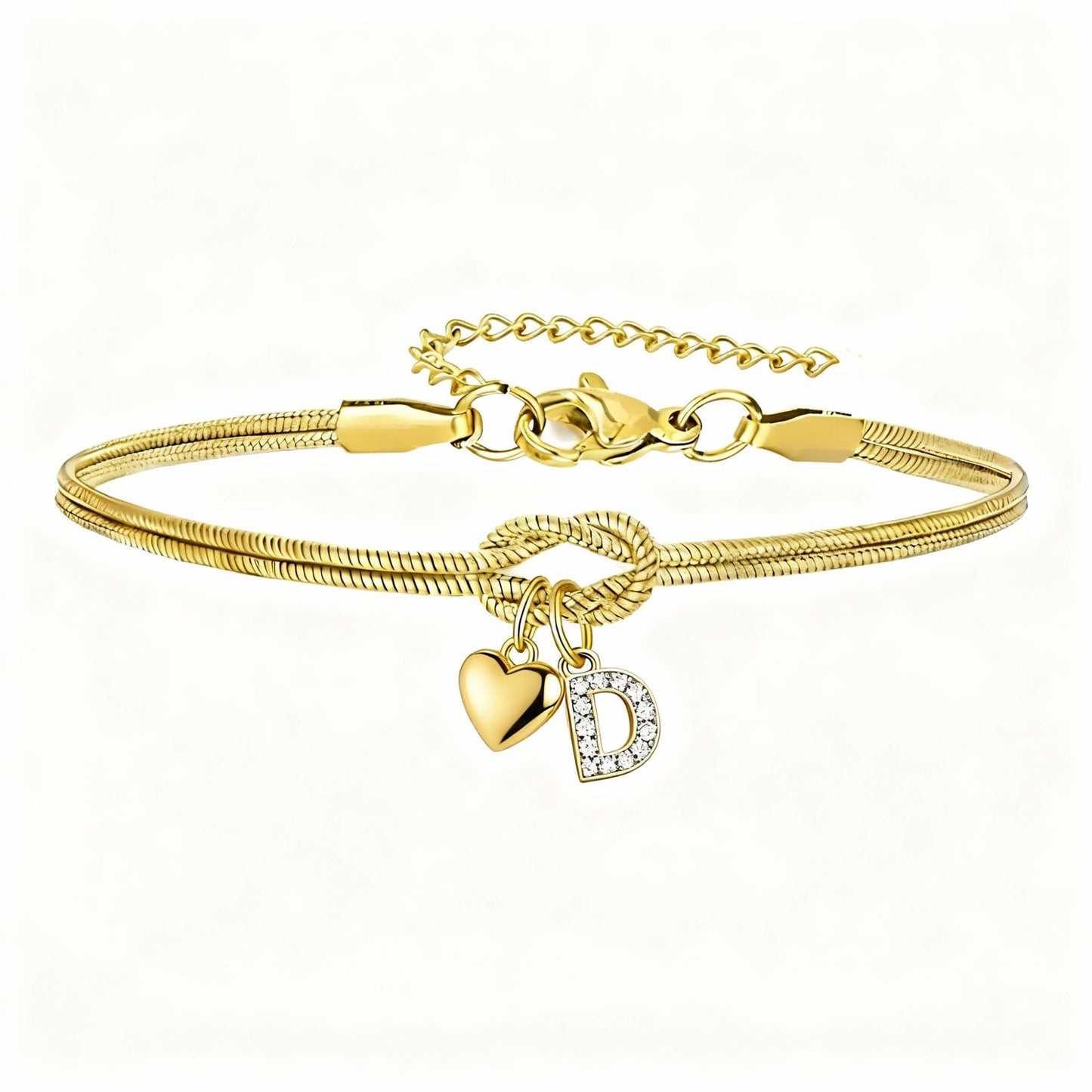 Bracciale Pendente Cuore con Lettere