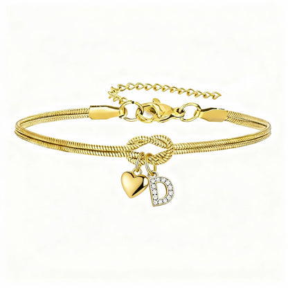 Bracciale Pendente Cuore con Lettere