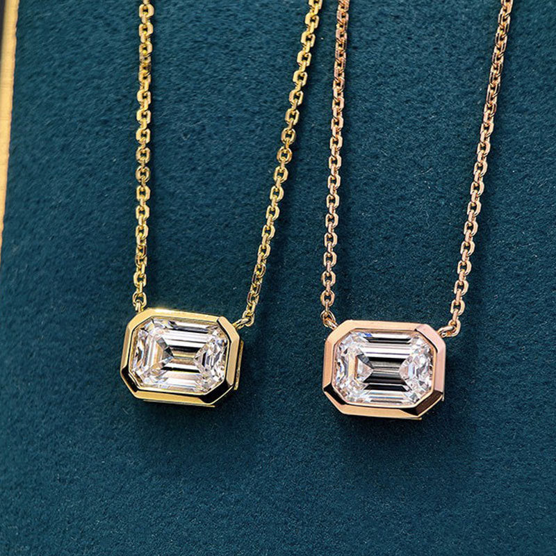 Collana Moissanite Rettangolare