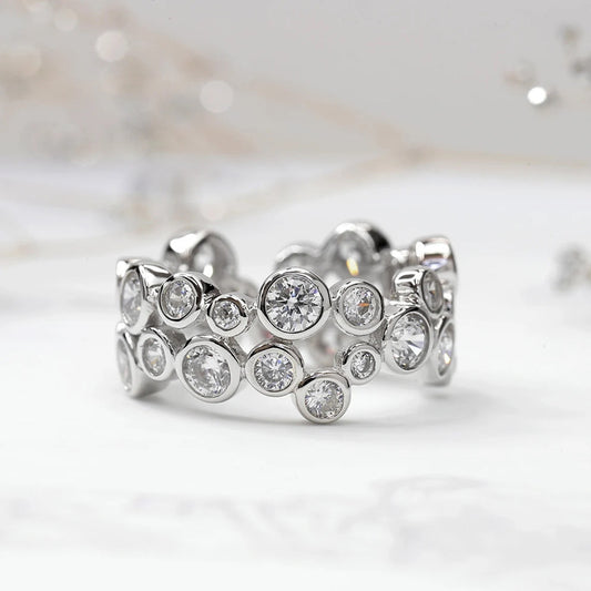 Anello geometrico circolare da donna