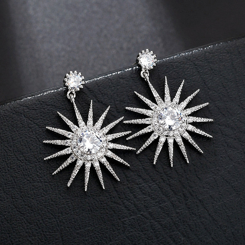 Orecchini girasole zircone incastonato