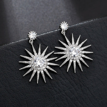 Orecchini girasole zircone incastonato