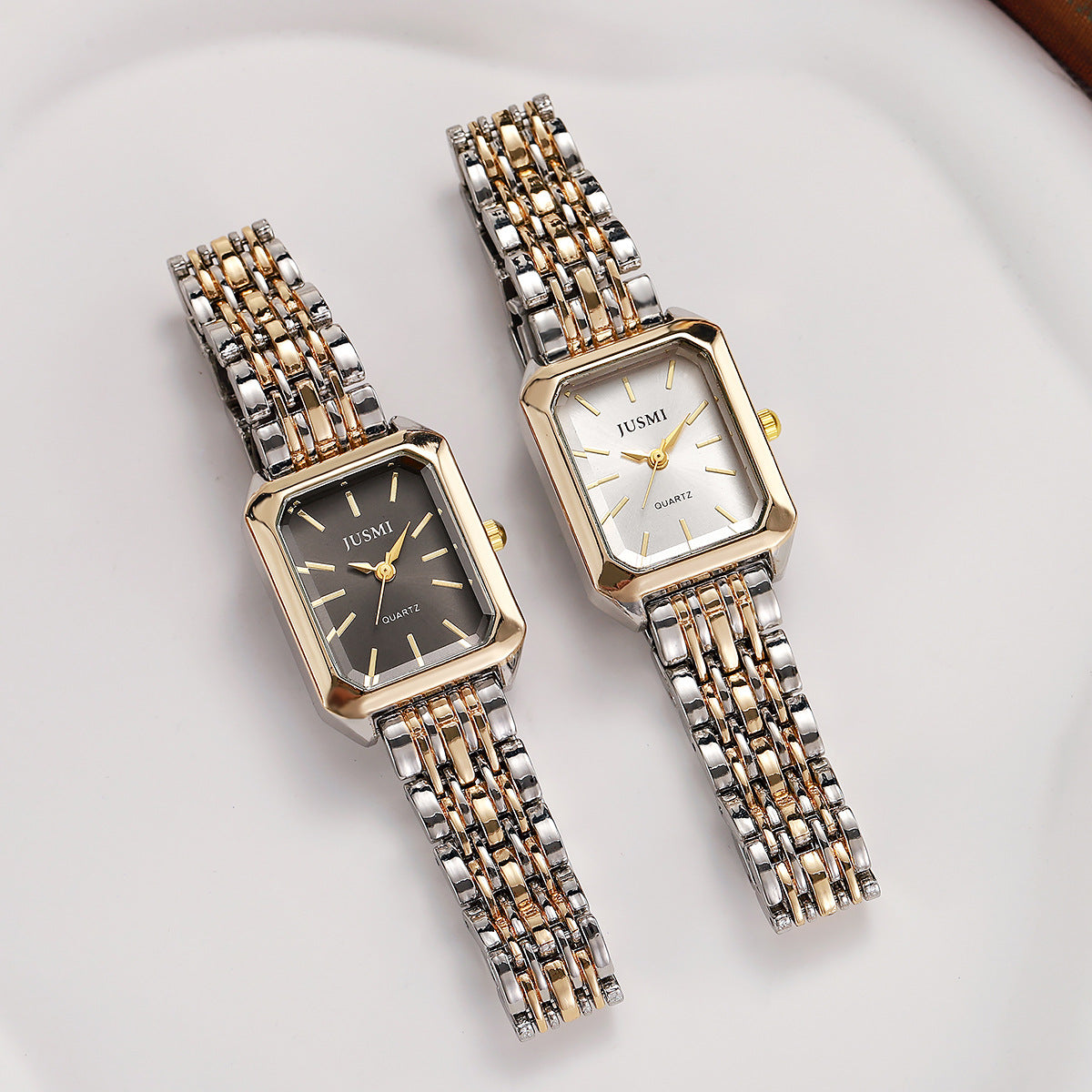 Orologio quadrato in acciaio al quarzo