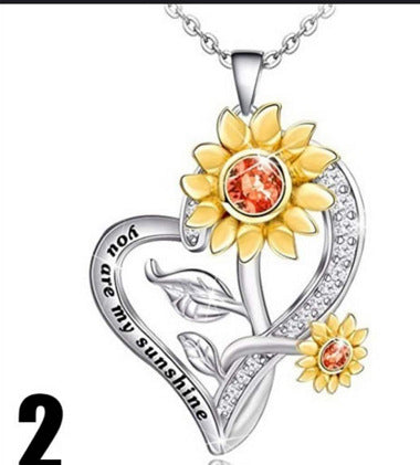 Ciondolo girasole e cuore
