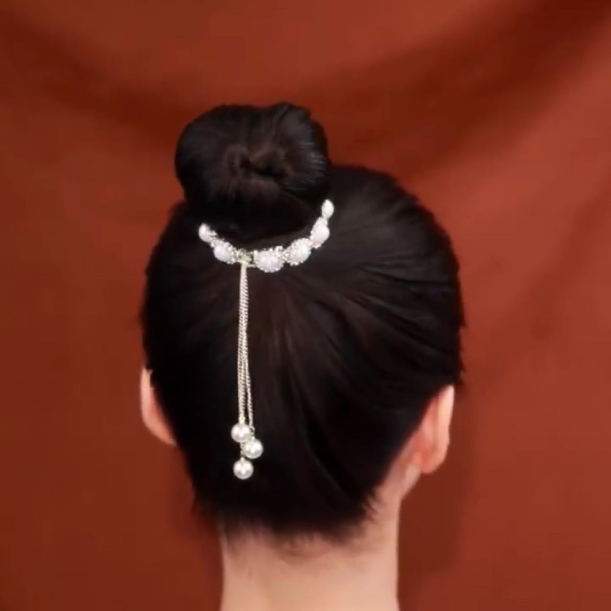 Fermaglio capelli perle strass