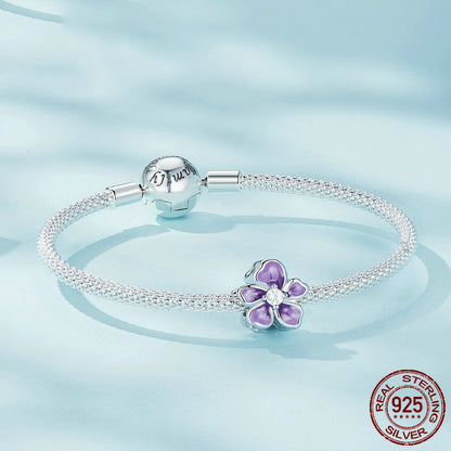 Perle fiore viola argento