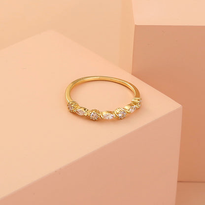 Anello zirconi in ottone