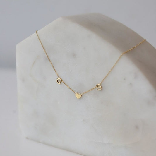 Collana cuore e lettere