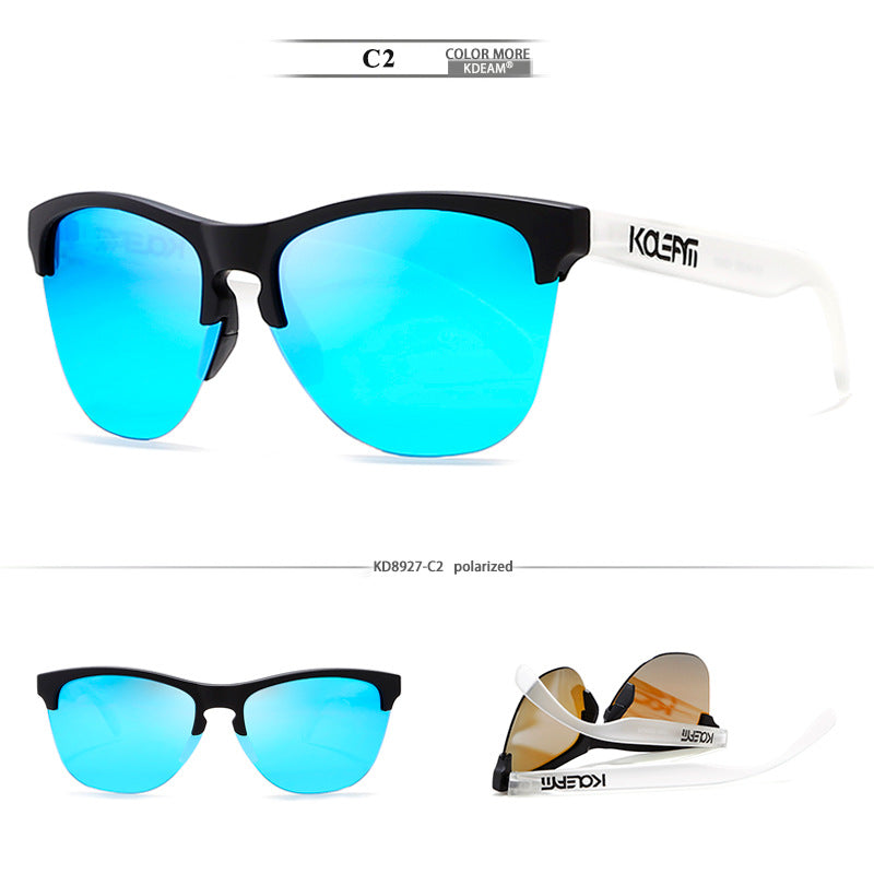 Occhiali da sole polarizzati semi-montatura uomo