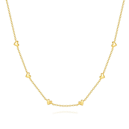 Collana choker argento cuori