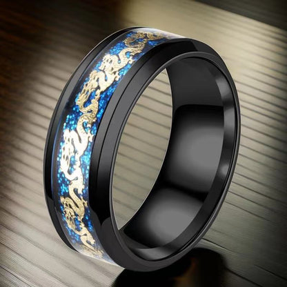 Anello drago cinese titanio
