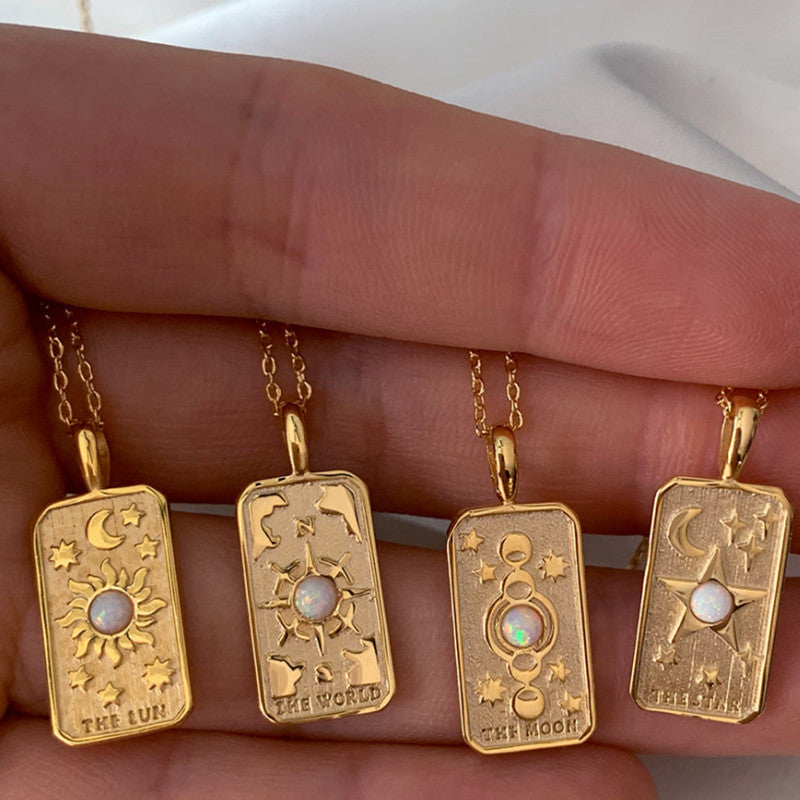 Collana sole luna opale