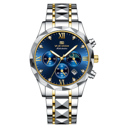 Orologio doppio calendario impermeabile in tungsteno