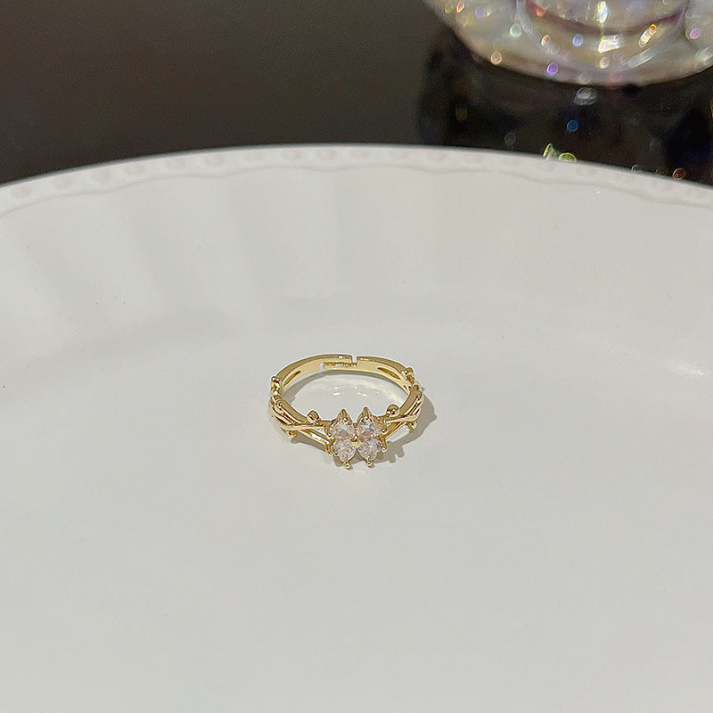 Anello farfalla zircone regolabile da donna