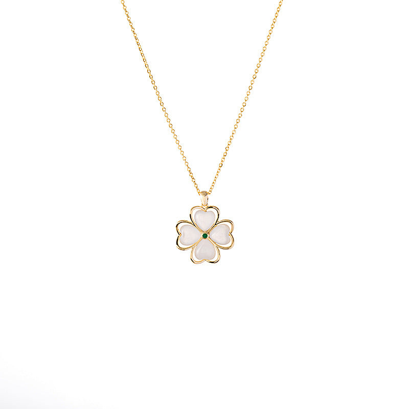 Collana trifoglio opale