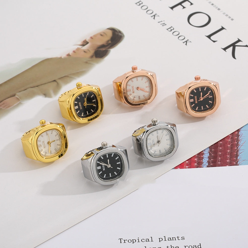 Anello orologio quadrato