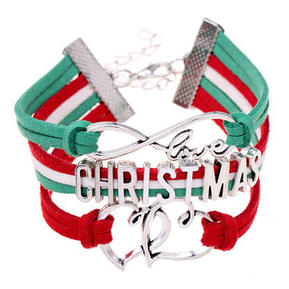Bracciale intrecciato natalizio