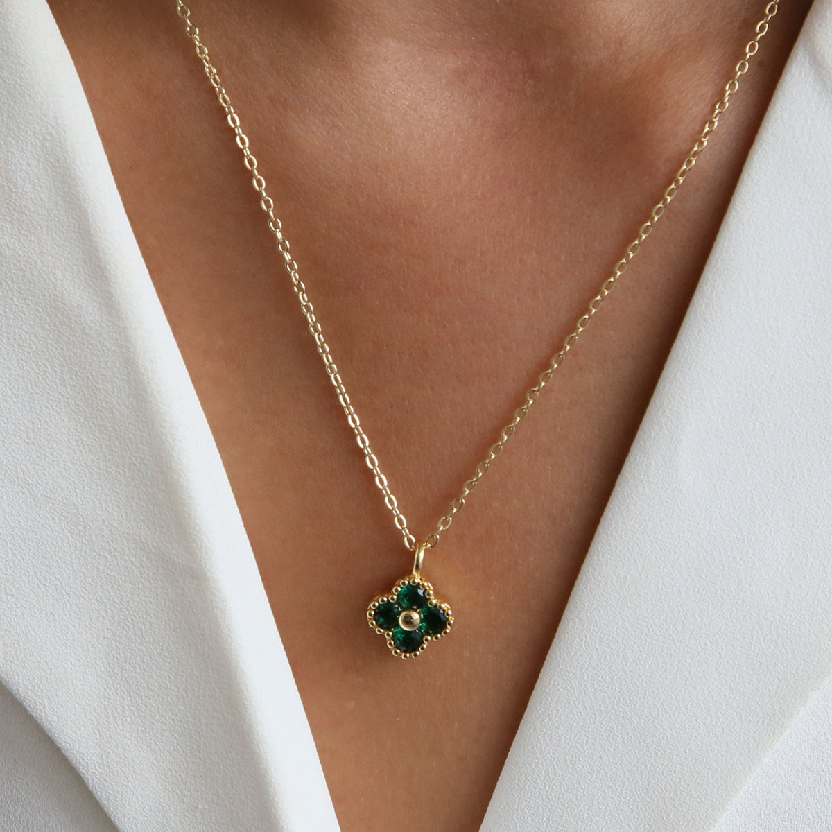 Collana trifoglio fortunato