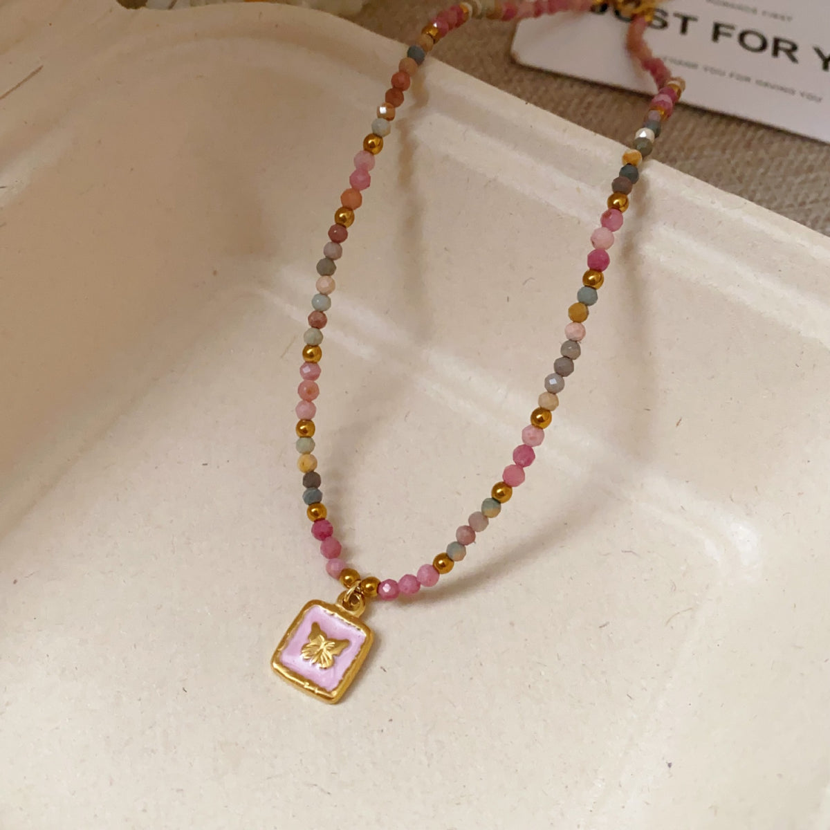 Collana agata rossa gocciolata