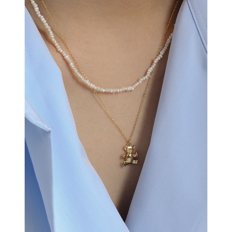 Collana perle barocche acqua dolce irregolari in argento 925