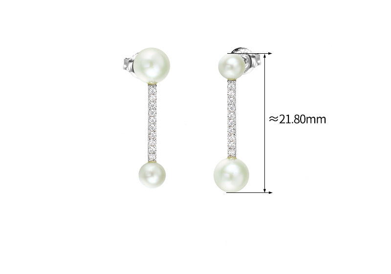 Orecchini perla argento geometrici