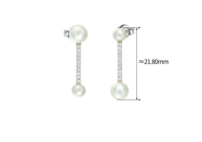 Orecchini perla argento geometrici