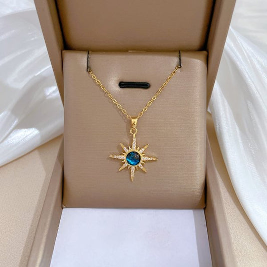 Collana farfalla blu in acciaio