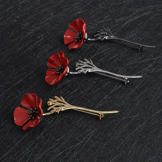 Spilla fiore rosso