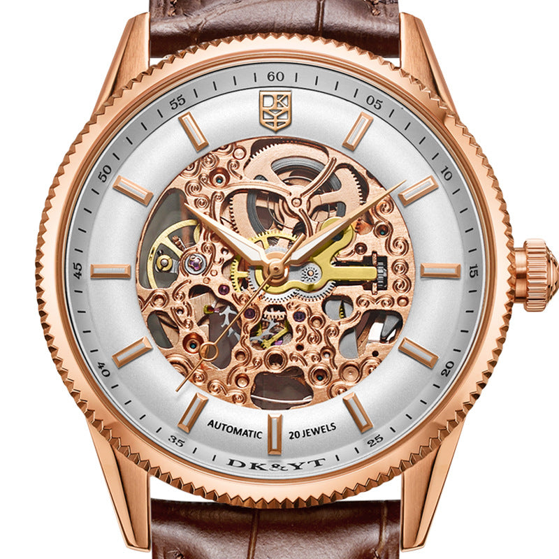 Orologio automatico da uomo traforato impermeabile luminescente