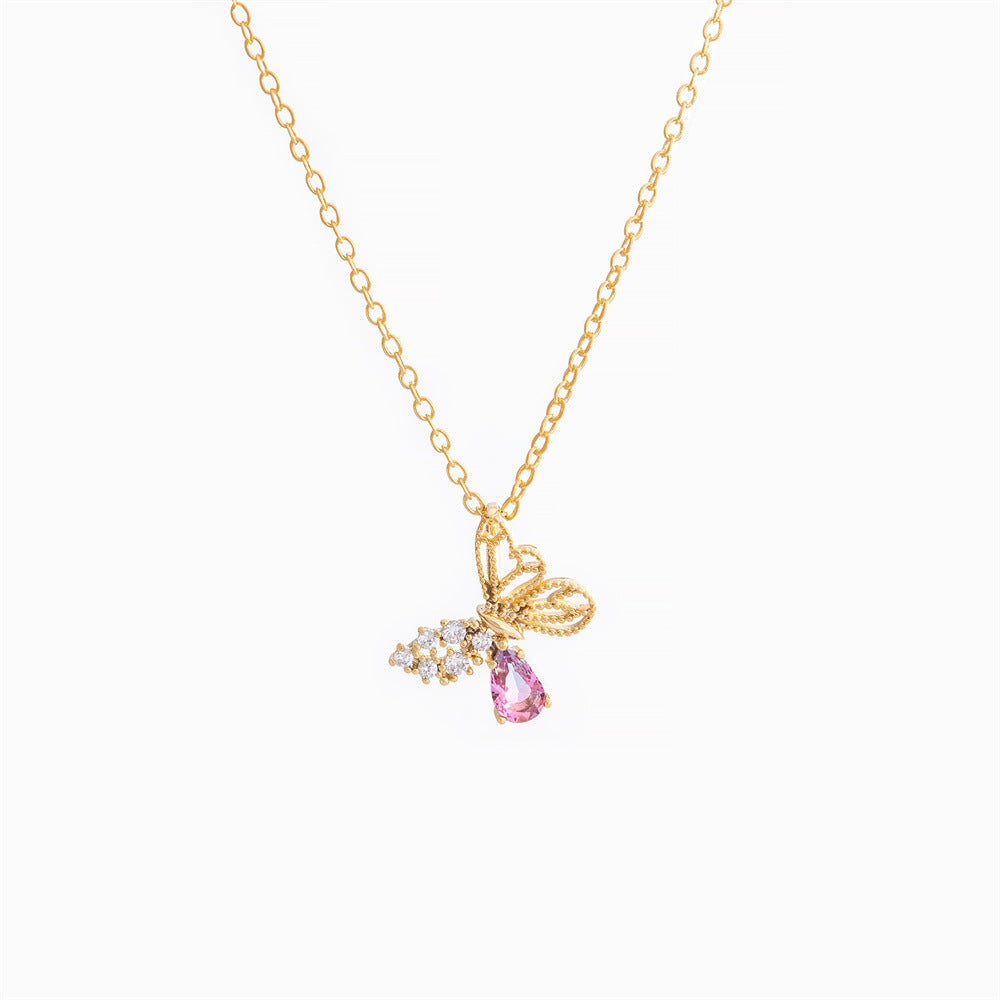 Collana farfalla zircone traforata
