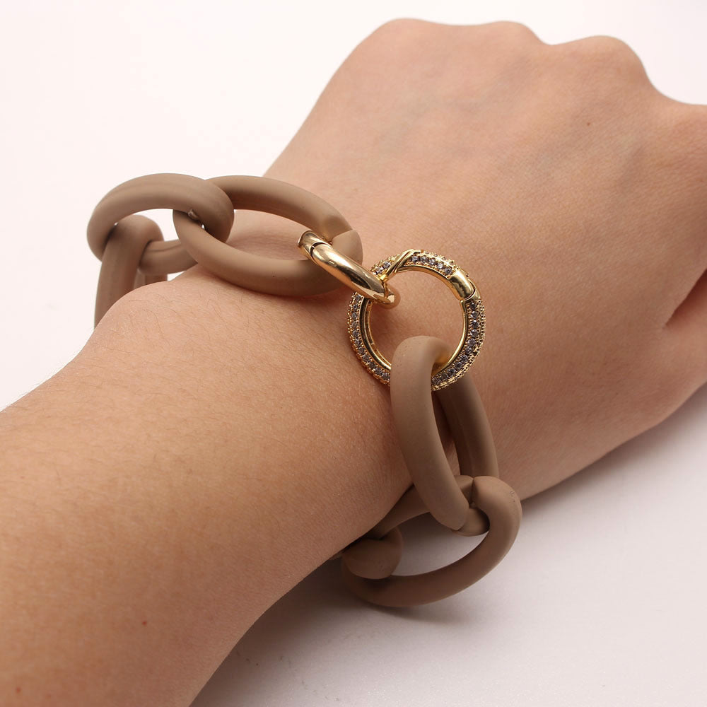 Bracciale geometrico zircone in resina