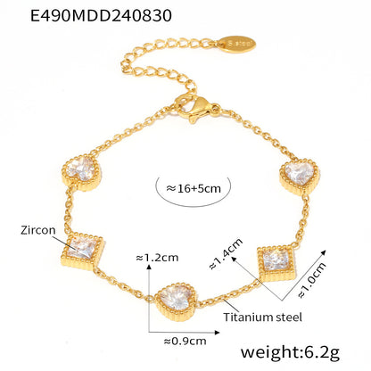 Braccialetto quadrato in zircone