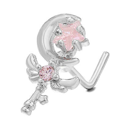 Piercing naso geometrico zircone