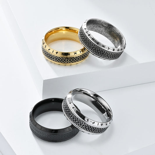 Anello vichingo titanio con testo