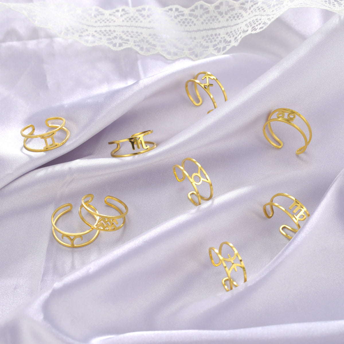 Anello segni zodiacali titanio