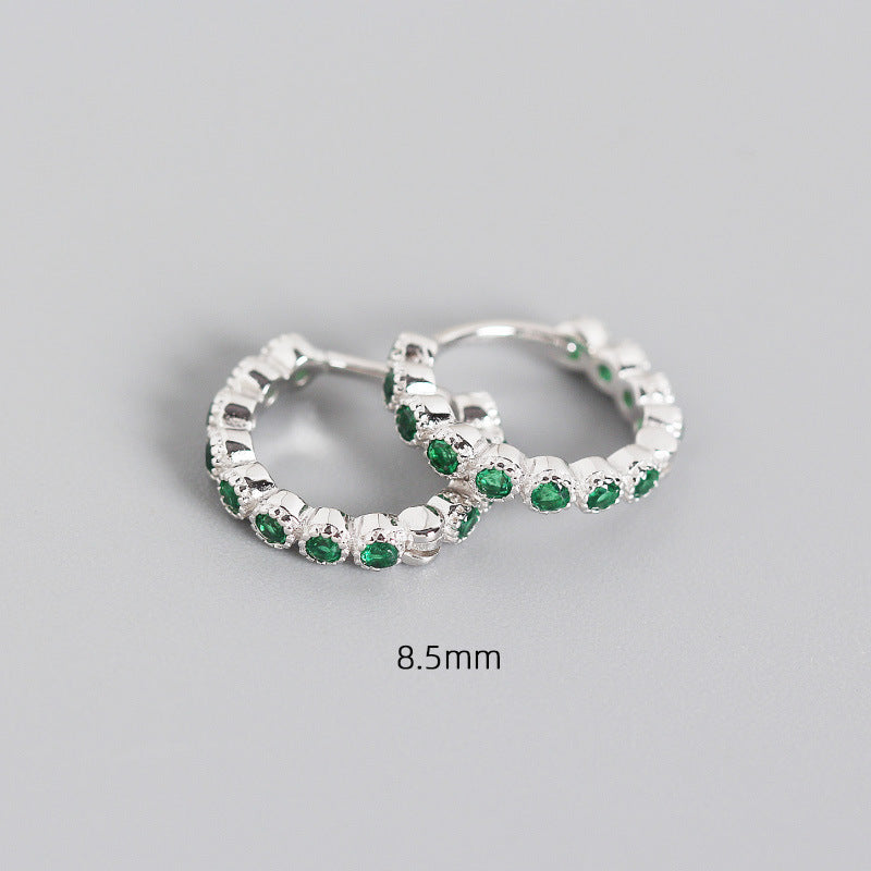 Orecchini argento geometrici diamanti intarsiati