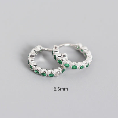 Orecchini argento geometrici diamanti intarsiati