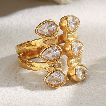 Anello acciaio dorato
