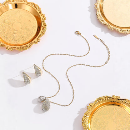Set Collana Orecchini Goccia Diamante