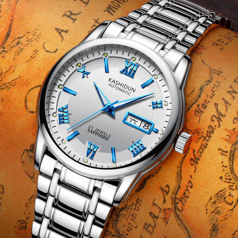 Orologio uomo automatico con calendario impermeabile