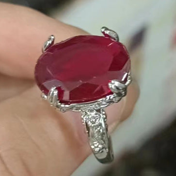 Anello retro zircone rosso