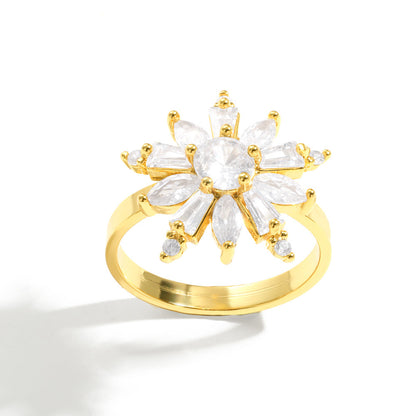 Anello fiore con zirconi