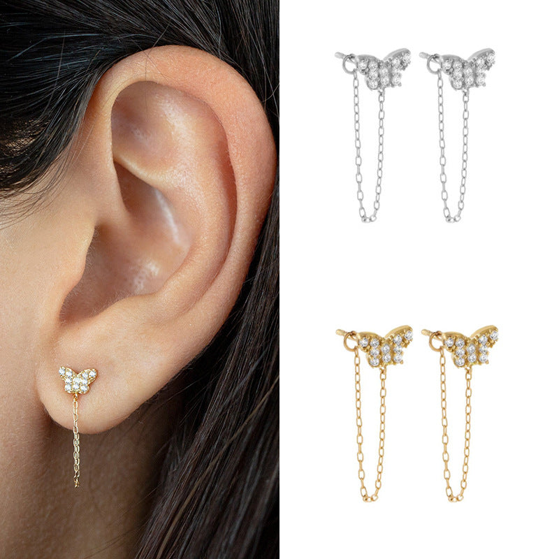 Orecchini zircone farfalla