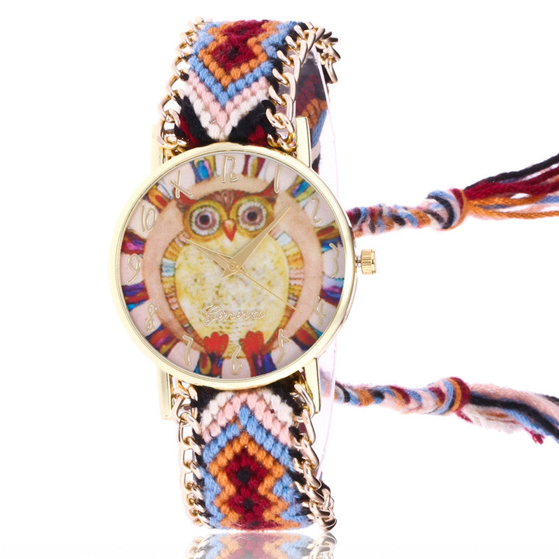 Orologio bracciale donna treccia etnica