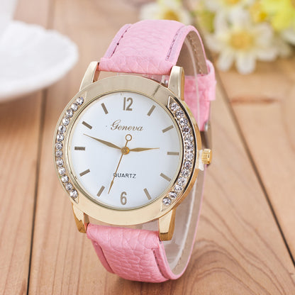 Orologio quarzo con diamanti Geneva