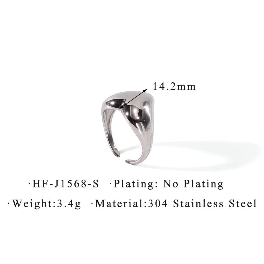 Anello cuore titanio aperto