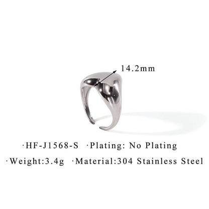Anello cuore titanio aperto