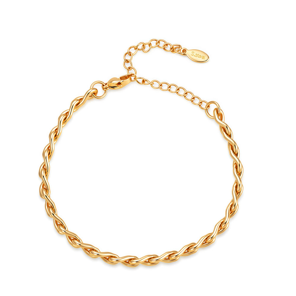 Set bracciale e collana treccia
