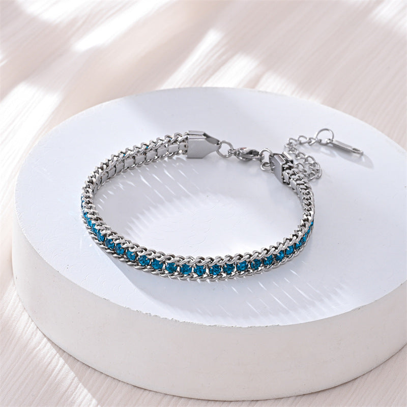 Braccialetto con zirconi e diamanti