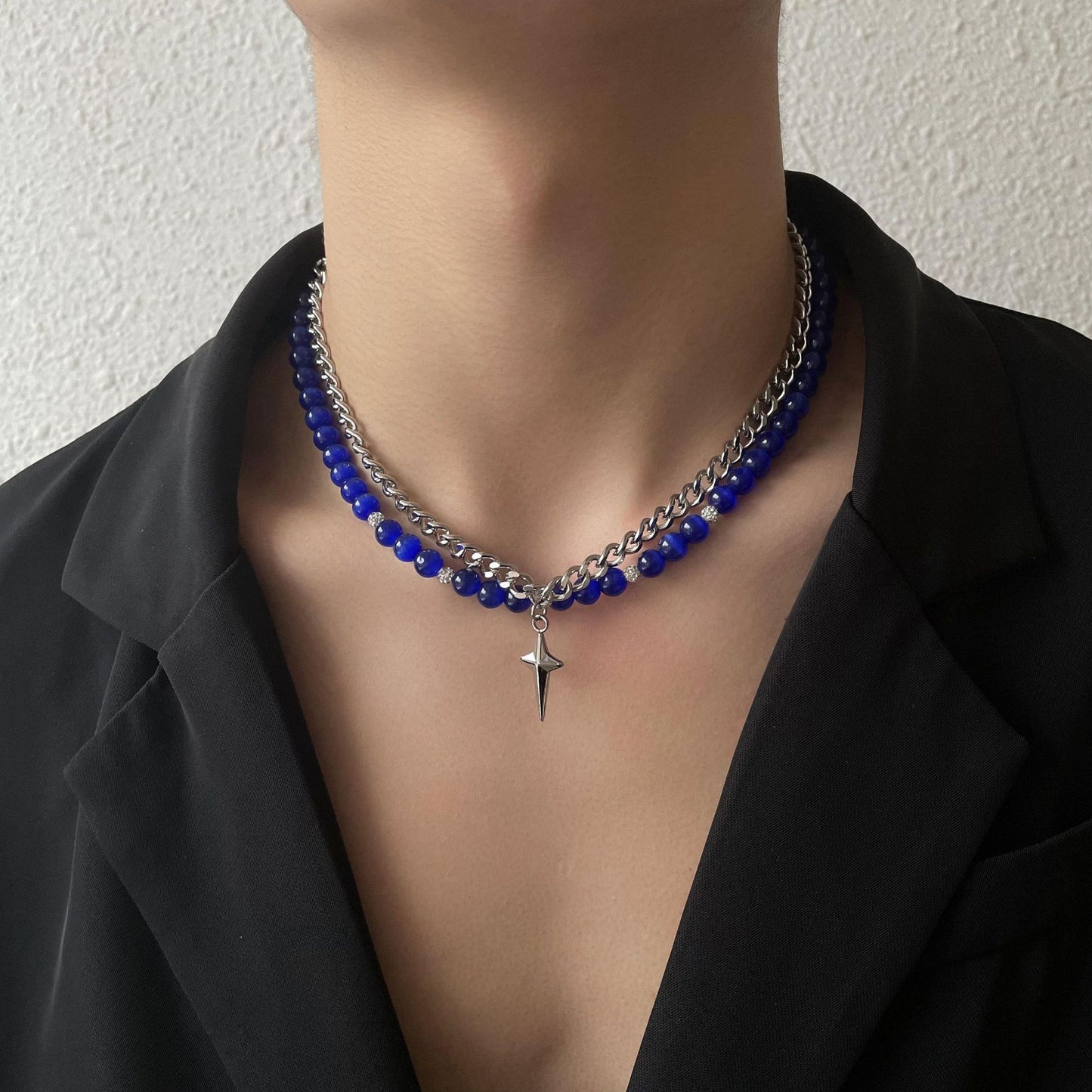 Collana stella occhio di gatto